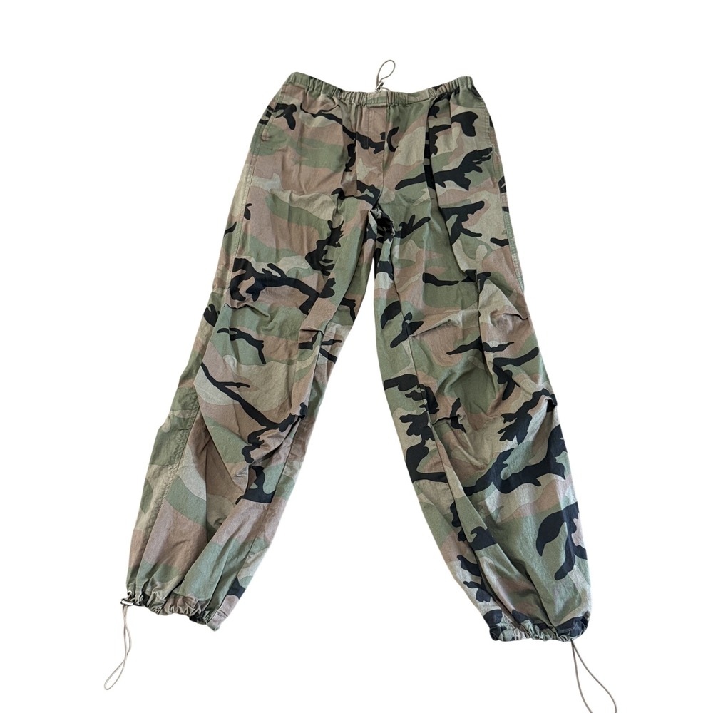 Easel Los Angeles Camo Cargo Pants Small Green Camouflage Adjustable Hem EB50342